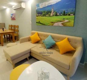 Ghế sofa góc l bọc vải bố mỹ