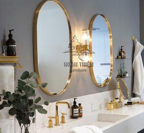 GƯƠNG SOI LAVABO VIỀNG INOX HÌNH OVAL.