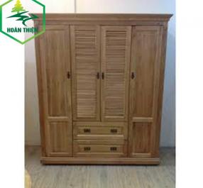 Tủ áo gố sồi 1,8m 4 cánh 2 hộc