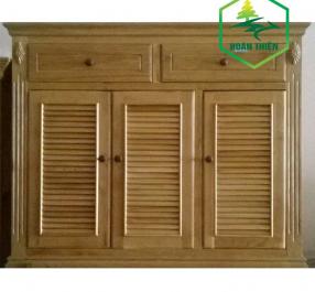 Tủ giày gỗ sồi 3 cánh 2 hộc