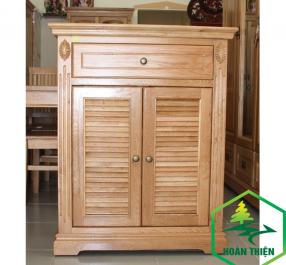 Tủ giày gỗ sồi 2 cánh 1 hộc