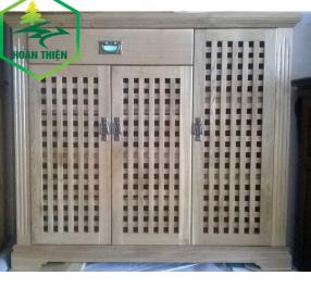 Tủ giày gỗ sồi caro