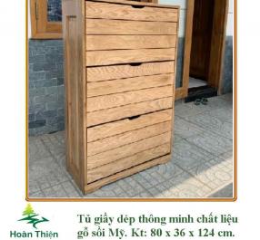 Tủ giầy thông minh gỗ sồi 80
