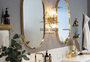 GƯƠNG SOI LAVABO VIỀNG INOX HÌNH OVAL.