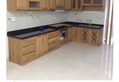 Tư vấn thiết kế thi công tủ bếp gỗ sồi Mỹ